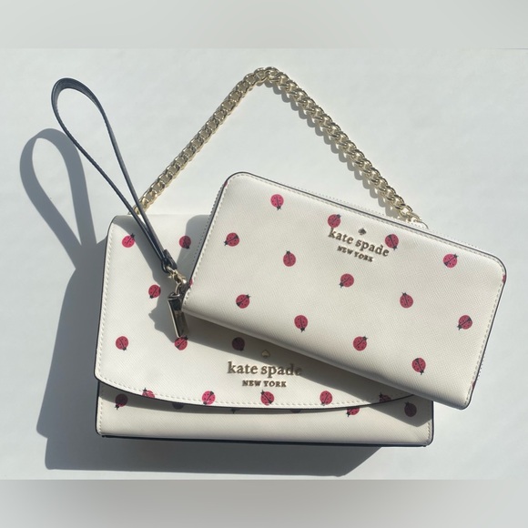 kate spade Handbags - Kate Spade Carson Ladybug Print Convertible Crossbody Cream (MATCHING WALLET)